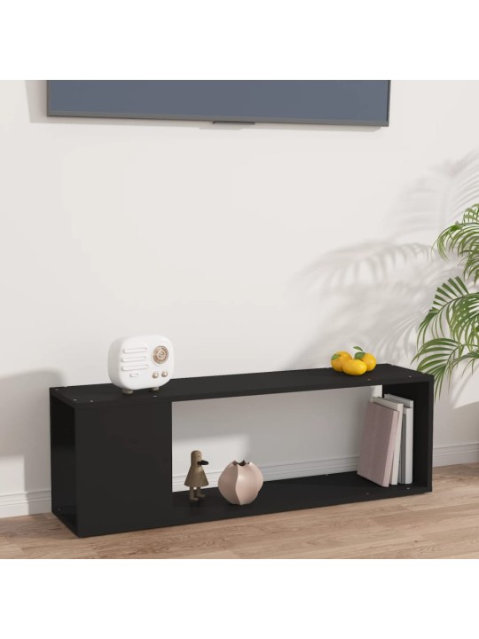 Tv plaukts, melns, 100x24x32 cm, inženierijas koks