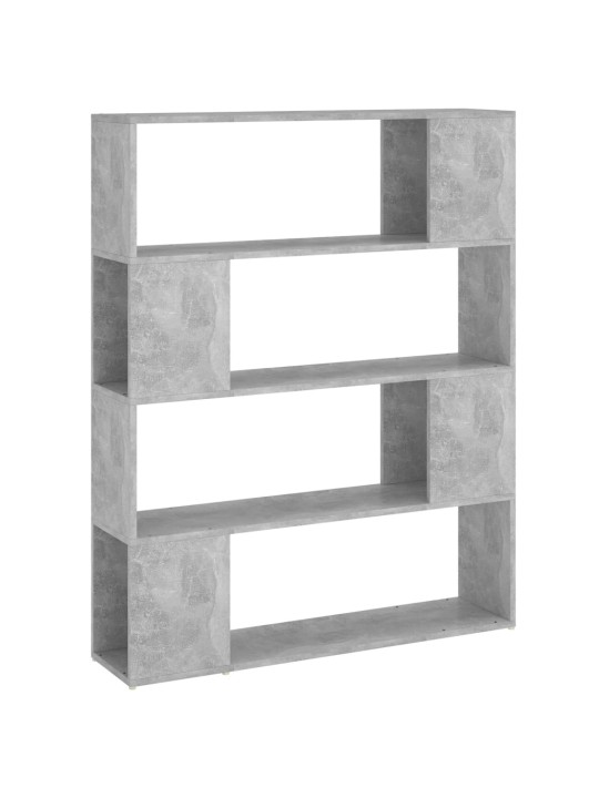 Grāmatu plaukts, betona pelēks, 100x24x124 cm