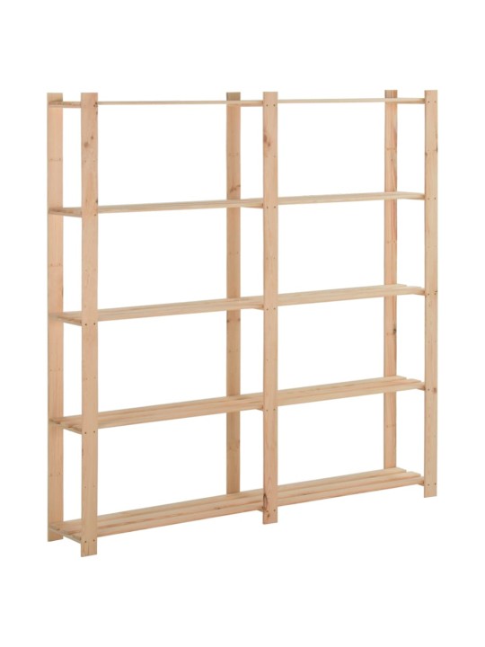 5-līmeņu glabāšanas plaukts, 170x28,5x170 cm, priedes masīvkoks