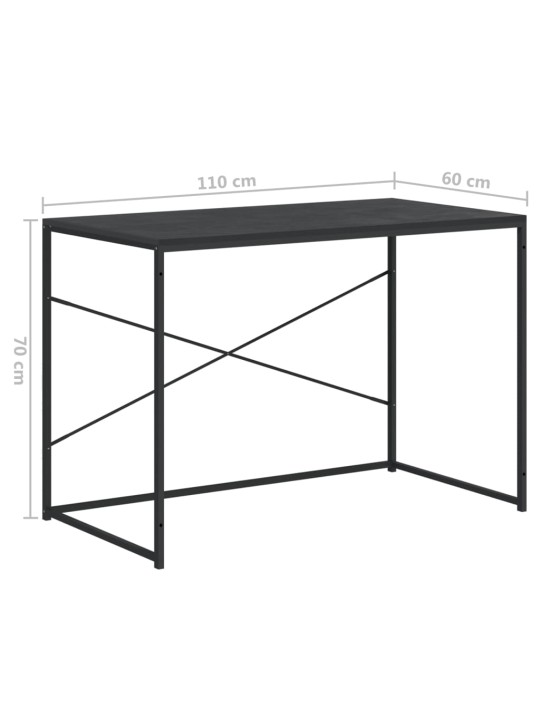 Datorgalds, melns, 110x60x70 cm, inženierijas koks