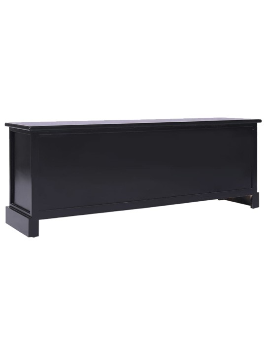 Tv skapītis, 108x30x40 cm, paulonijas masīvkoks, melns