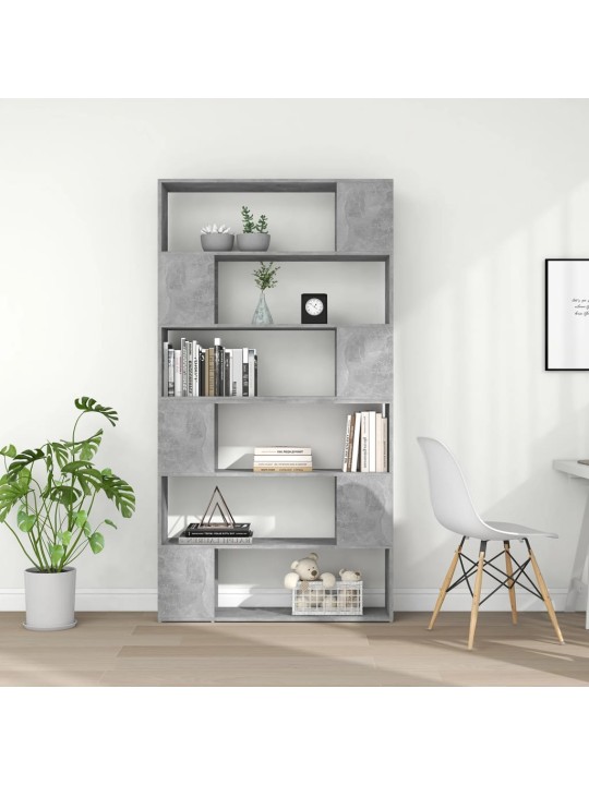 Grāmatu plaukts, betona pelēks, 100x24x188 cm