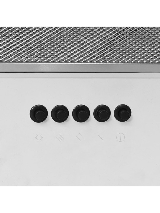 Tvaika nosūcējs, 60 cm, tērauds, rūdīts stikls, balts