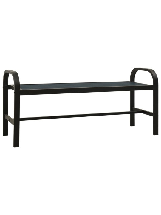 Dārza sols, 124,5 cm, tērauds un wpc, melns
