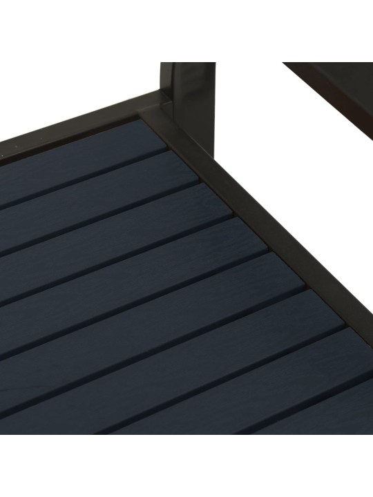 Dārza sols, 124,5 cm, tērauds un wpc, melns