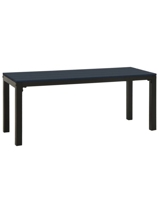 Dārza sols, 110 cm, tērauds un wpc, melns