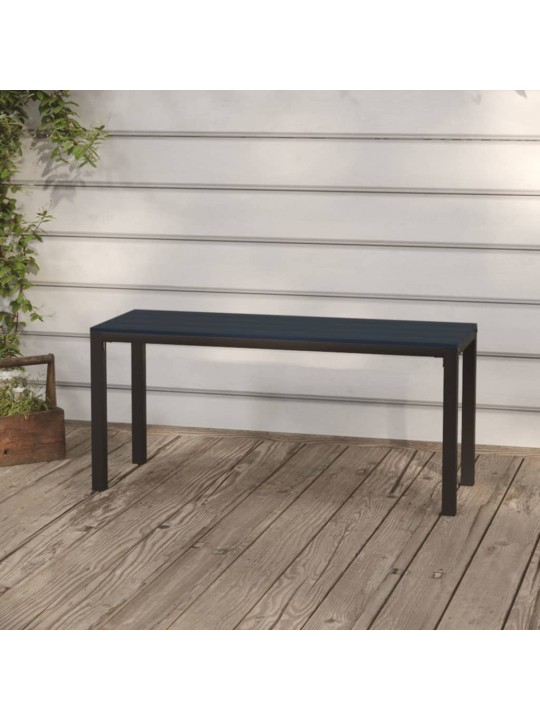 Dārza sols, 110 cm, tērauds un wpc, melns