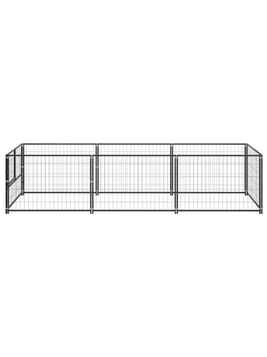 Suņu voljērs, melns, 3 m², tērauds