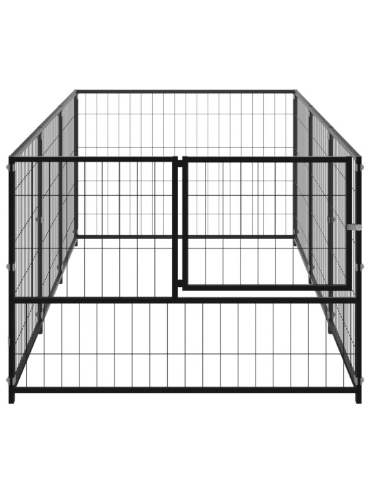 Suņu voljērs, melns, 3 m², tērauds