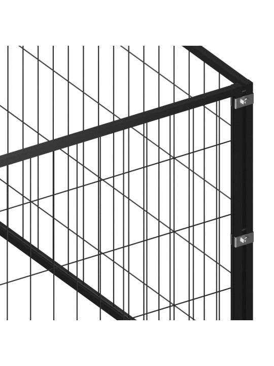 Suņu voljērs, melns, 3 m², tērauds