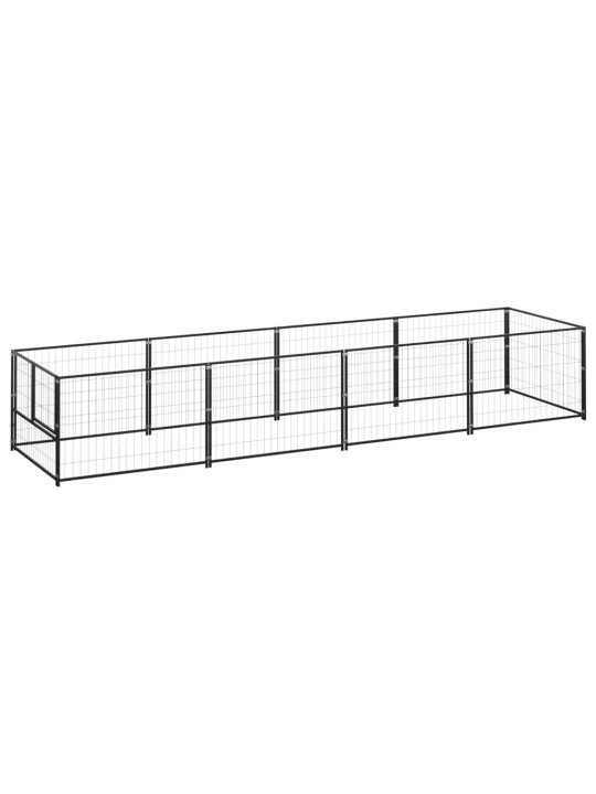 Suņu voljērs, melns, 4 m², tērauds