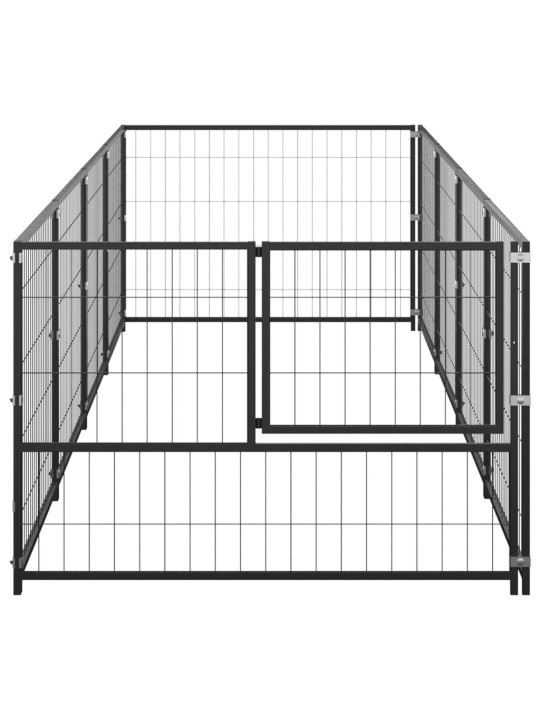 Suņu voljērs, melns, 4 m², tērauds