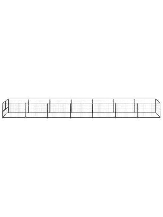 Suņu voljērs, melns, 7 m², tērauds