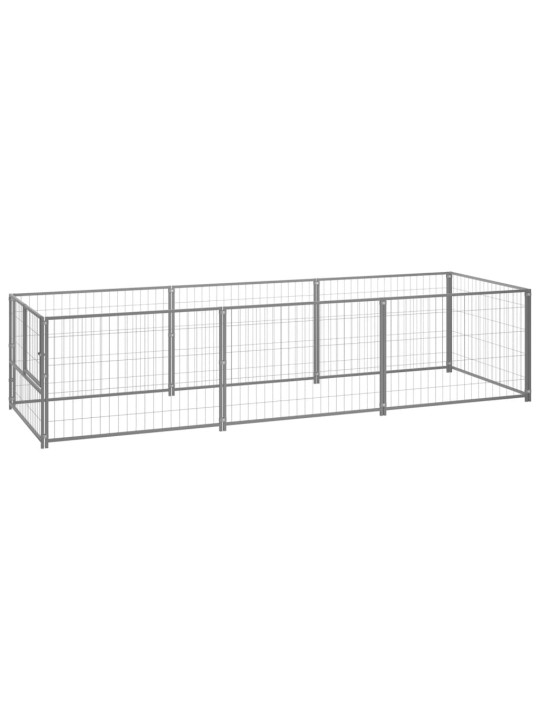 Suņu voljērs, sudraba krāsa, 3 m², tērauds