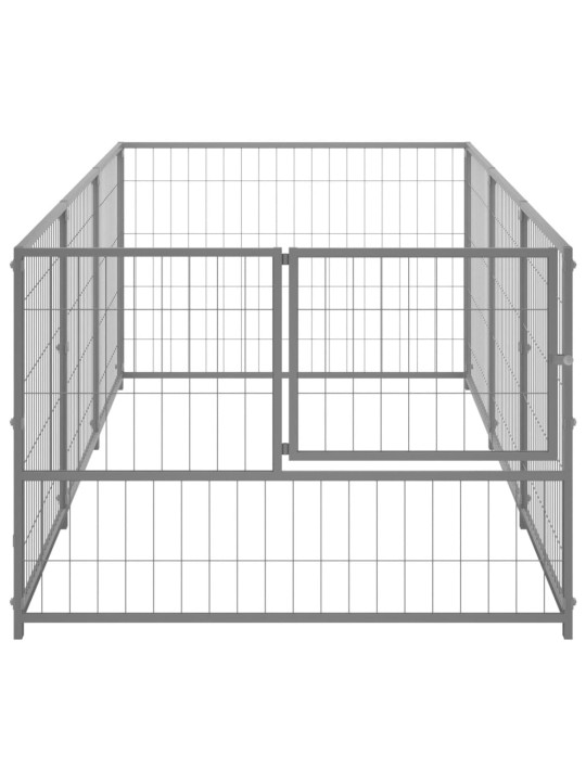 Suņu voljērs, sudraba krāsa, 3 m², tērauds