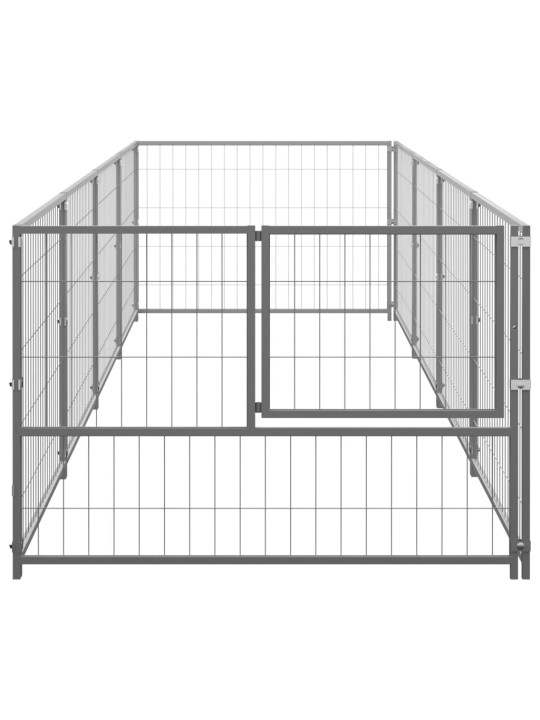 Suņu voljērs, sudraba krāsa, 4 m², tērauds