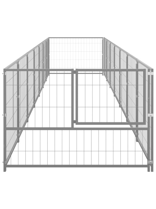 Suņu voljērs, sudraba krāsa, 7 m², tērauds