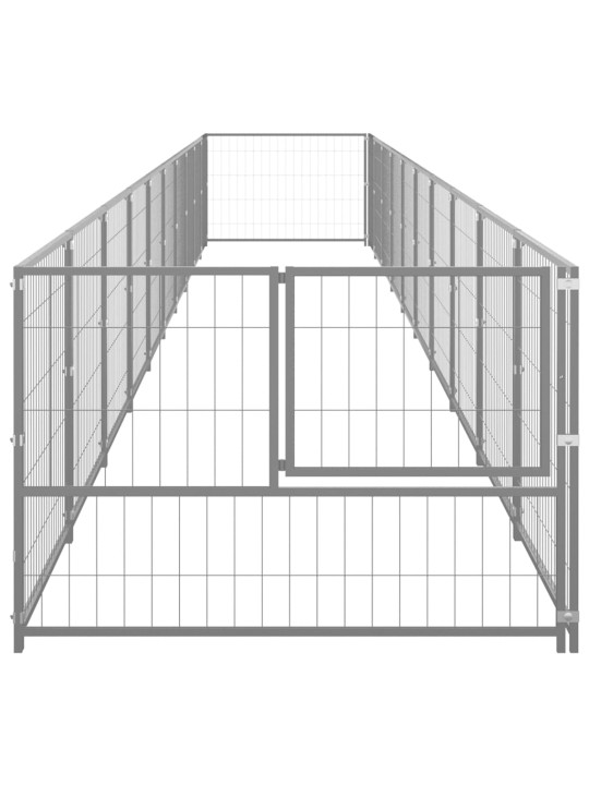 Suņu voljērs, sudraba krāsa, 10 m², tērauds