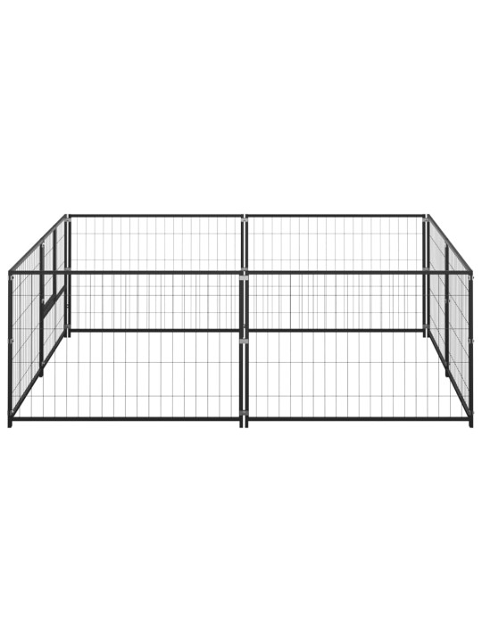 Suņu voljērs, melns, 4 m², tērauds