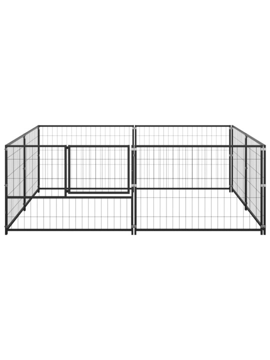 Suņu voljērs, melns, 4 m², tērauds