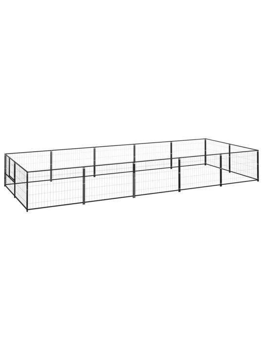 Suņu voljērs, melns, 10 m², tērauds