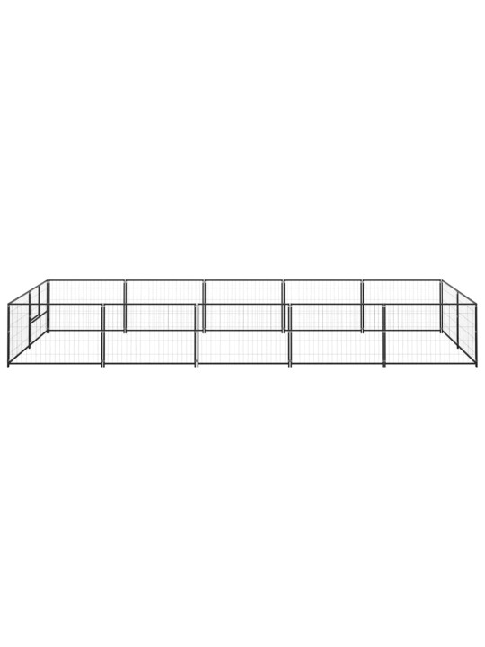 Suņu voljērs, melns, 10 m², tērauds