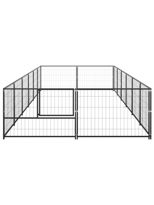 Suņu voljērs, melns, 12 m², tērauds