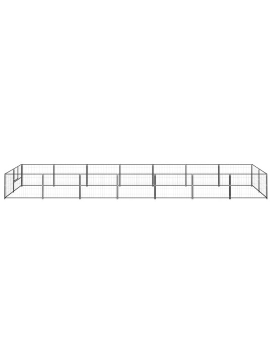 Suņu voljērs, melns, 14 m², tērauds