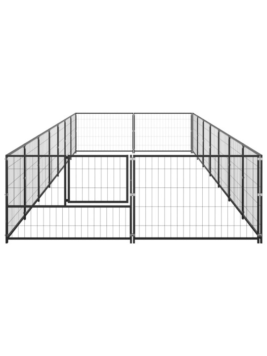 Suņu voljērs, melns, 14 m², tērauds