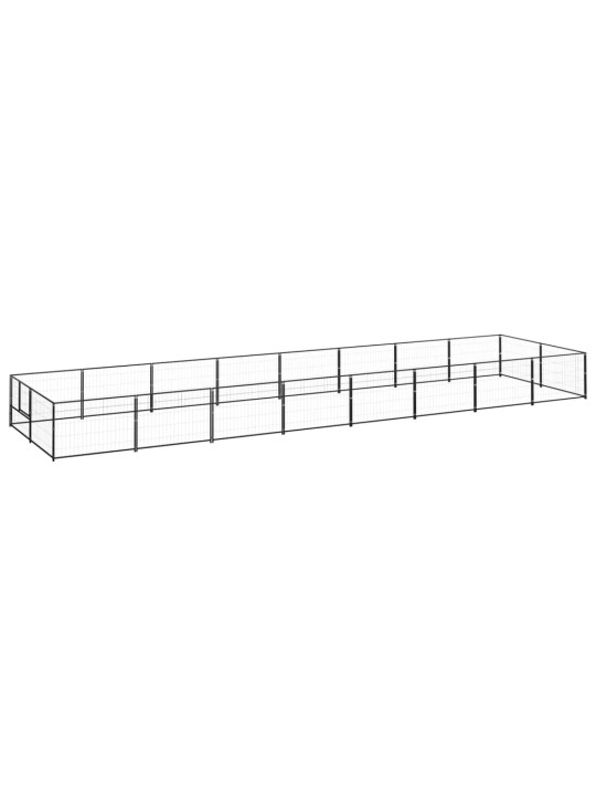Suņu voljērs, melns, 16 m², tērauds