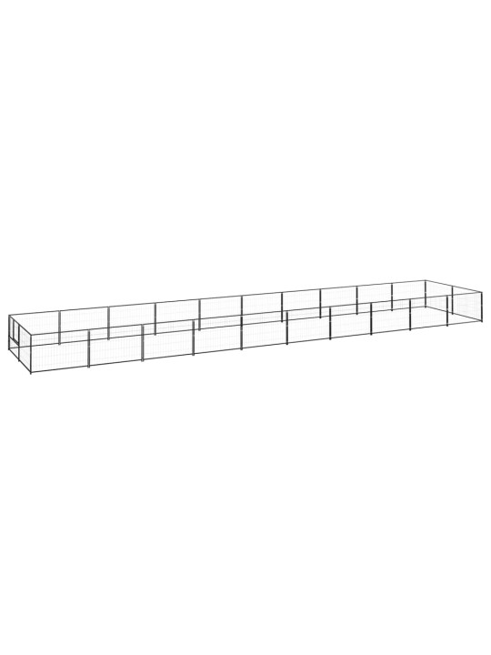 Suņu voljērs, melns, 20 m², tērauds