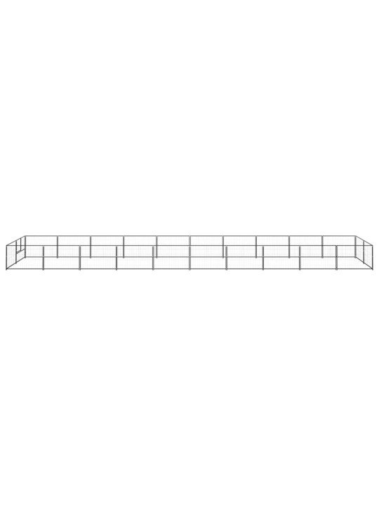 Suņu voljērs, melns, 20 m², tērauds
