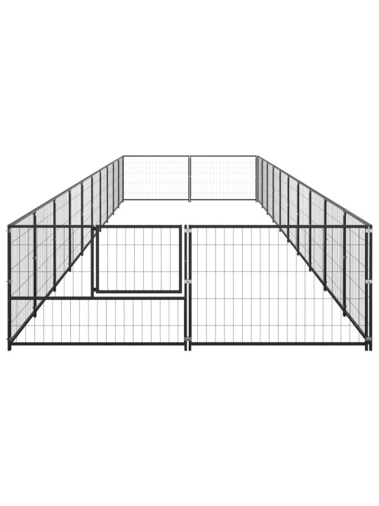 Suņu voljērs, melns, 20 m², tērauds
