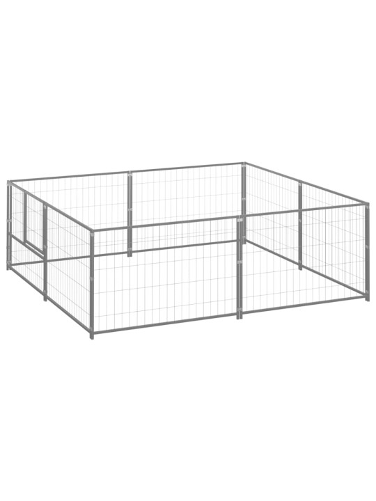 Suņu voljērs, sudraba krāsa, 4 m², tērauds