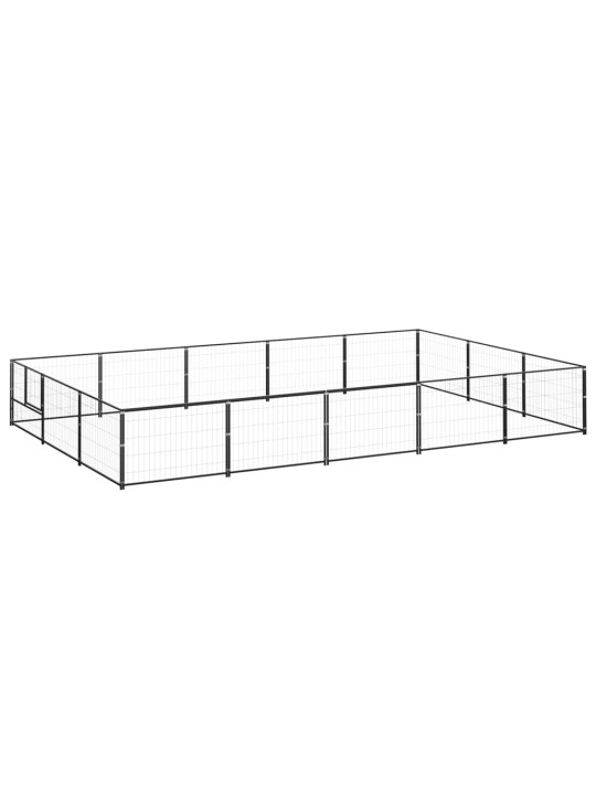 Suņu voljērs, melns, 15 m², tērauds