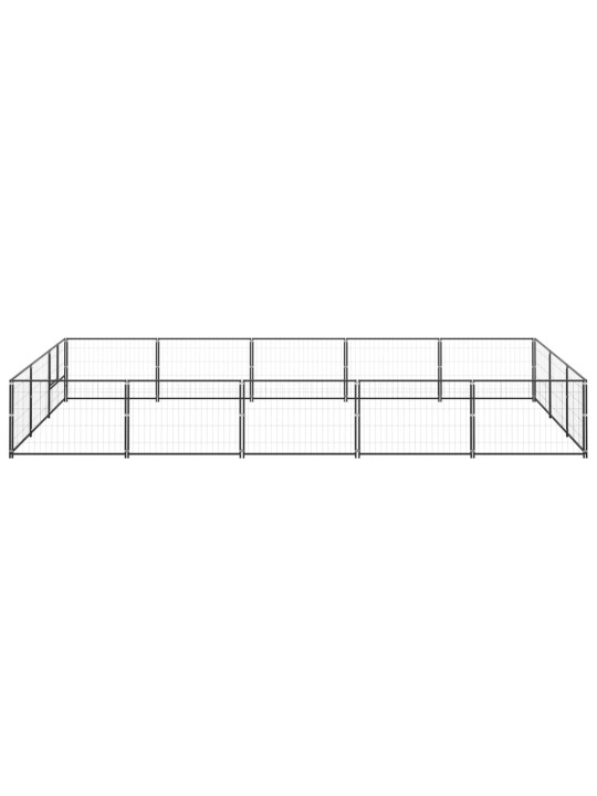 Suņu voljērs, melns, 15 m², tērauds