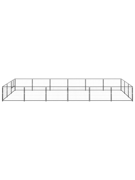Suņu voljērs, melns, 18 m², tērauds