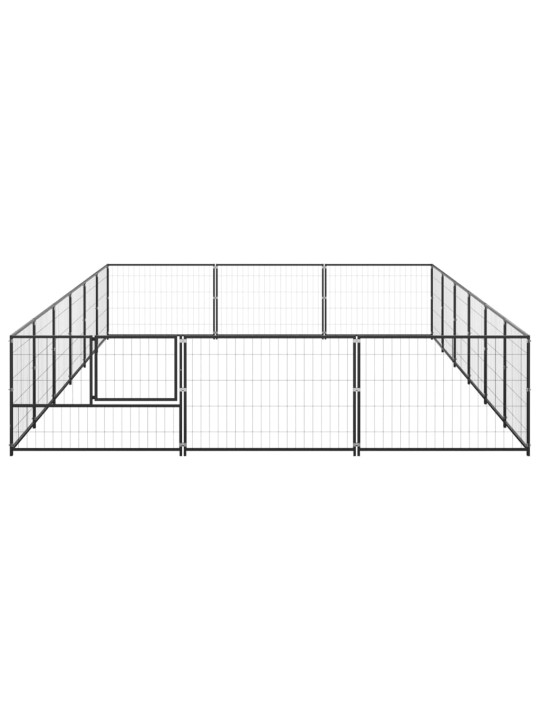 Suņu voljērs, melns, 18 m², tērauds