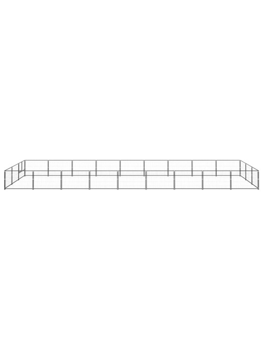Suņu voljērs, melns, 27 m², tērauds