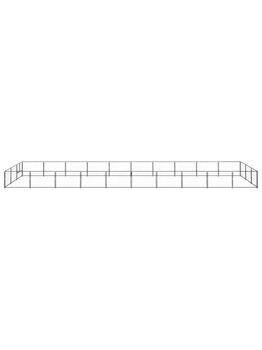 Suņu voljērs, melns, 30 m², tērauds