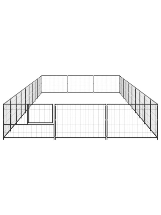 Suņu voljērs, melns, 30 m², tērauds