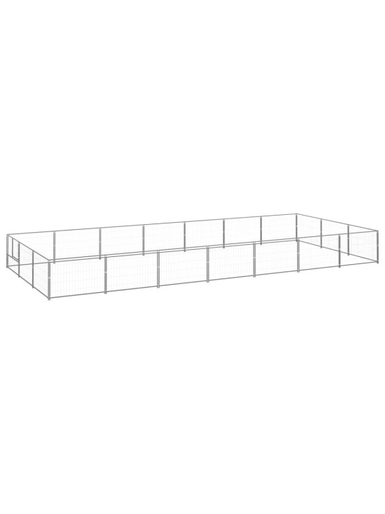 Suņu voljērs, sudraba krāsa, 21 m², tērauds
