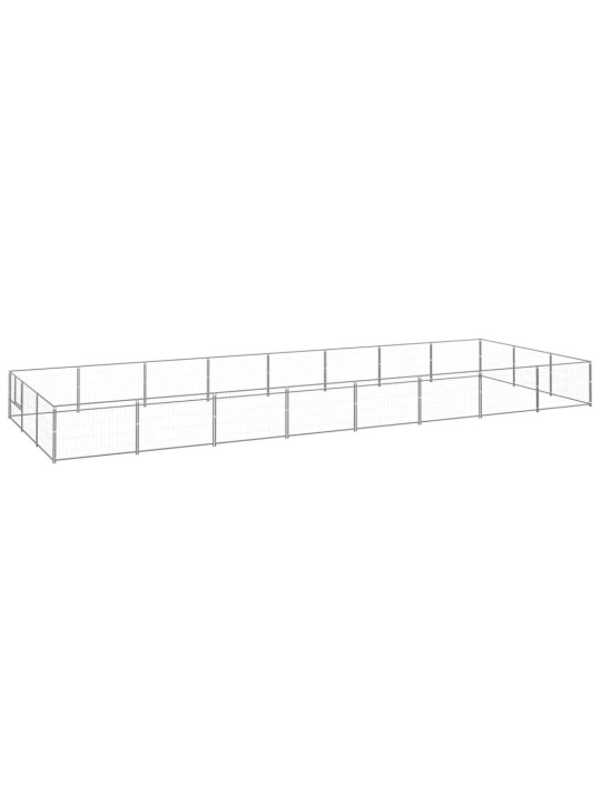 Suņu voljērs, sudraba krāsa, 24 m², tērauds