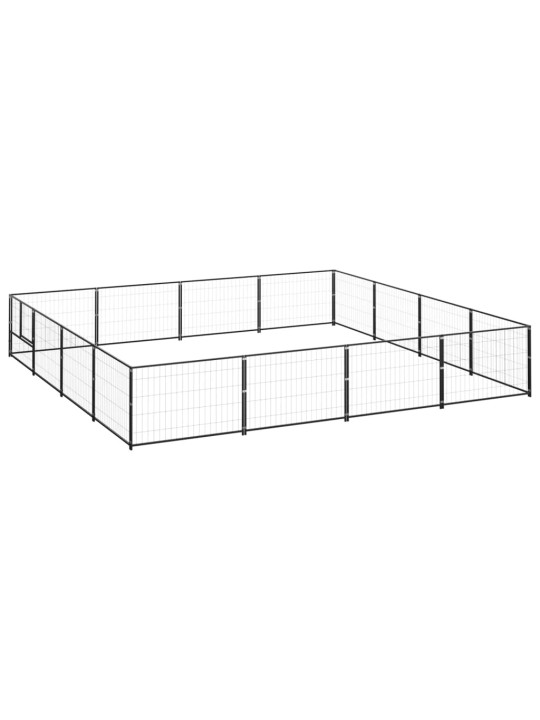 Suņu voljērs, melns, 16 m², tērauds