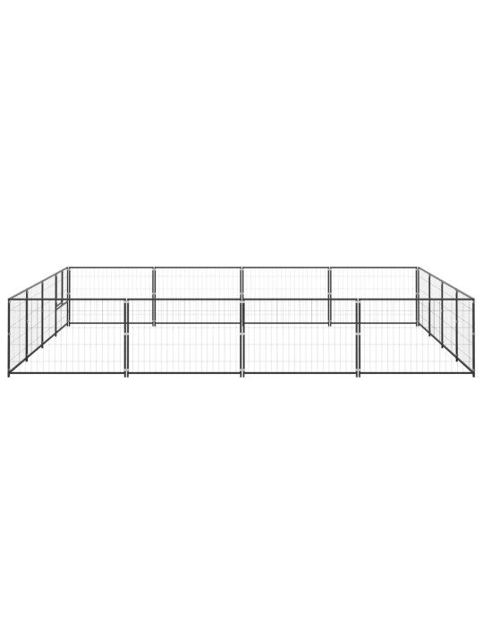 Suņu voljērs, melns, 16 m², tērauds