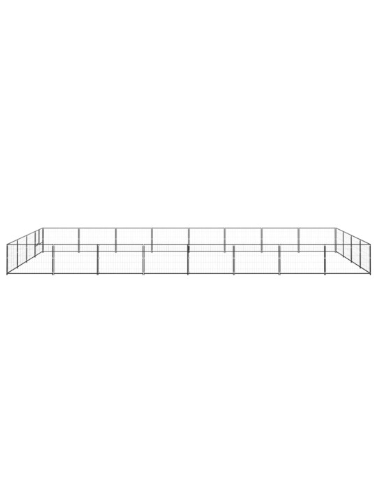 Suņu voljērs, melns, 32 m², tērauds