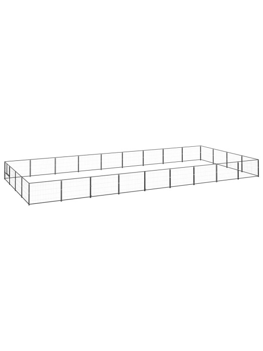 Suņu voljērs, melns, 36 m², tērauds