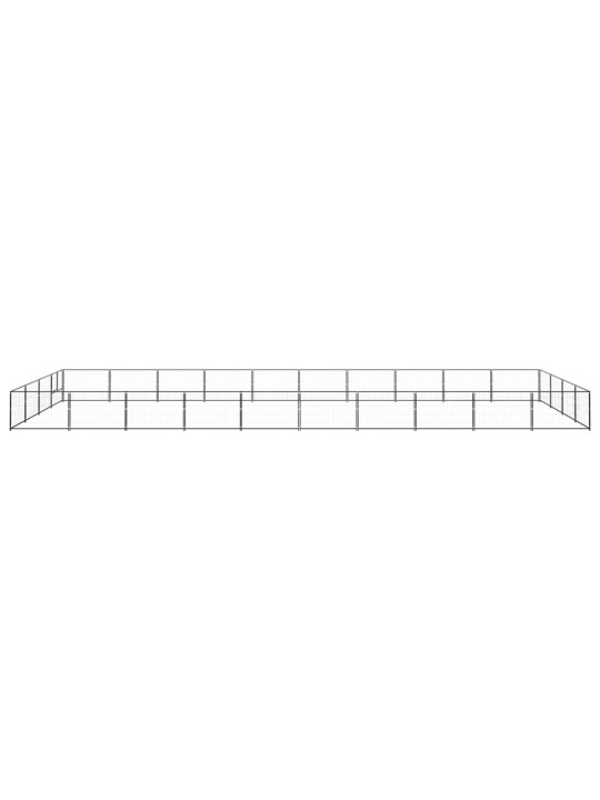 Suņu voljērs, melns, 40 m², tērauds