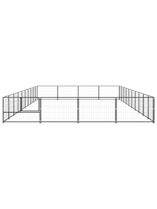 Suņu voljērs, melns, 40 m², tērauds