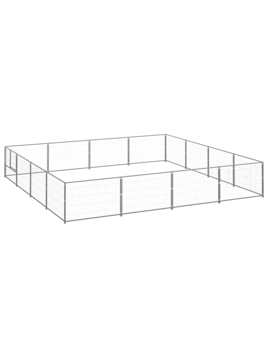 Suņu voljērs, sudraba krāsa, 16 m², tērauds